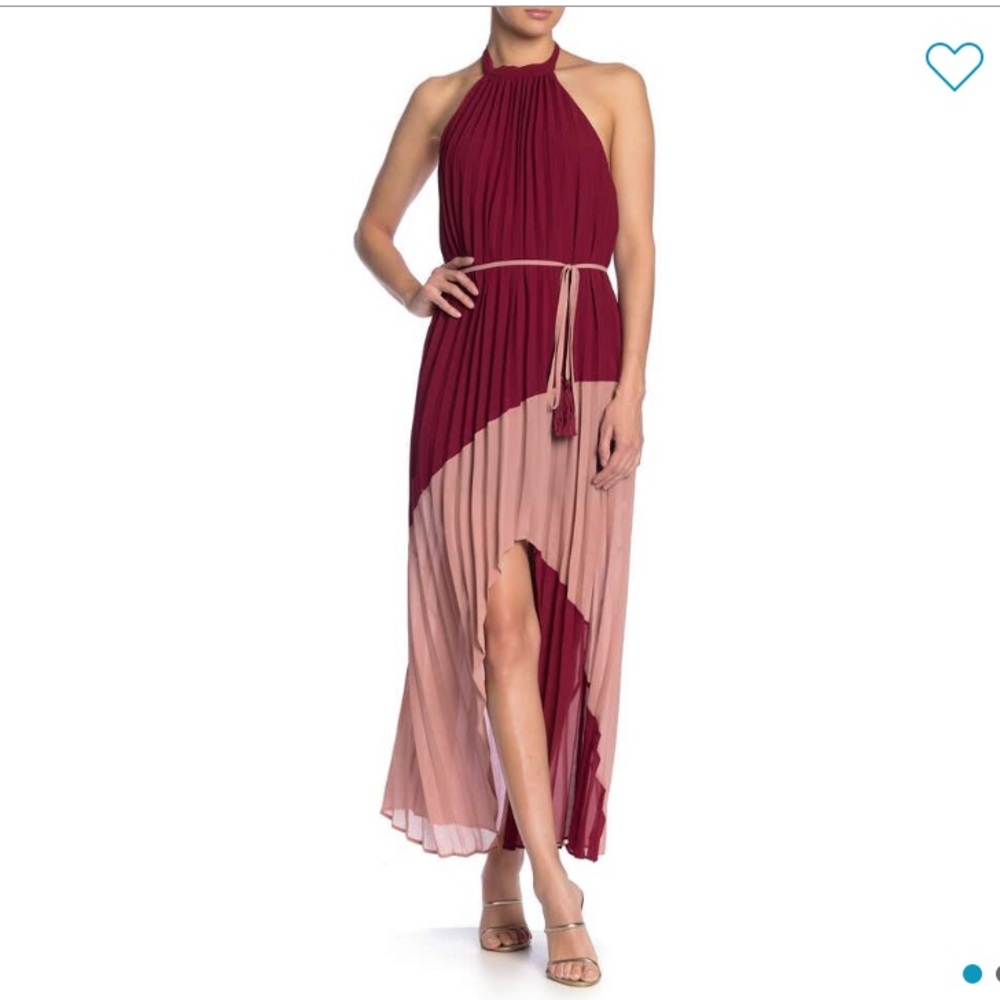 ONE ONE SIX pleated color block halter dress NWT
